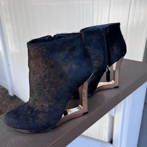 BCBG Max Azria Ripley Bronze Pony hair Bootie - Picture 2 of 10